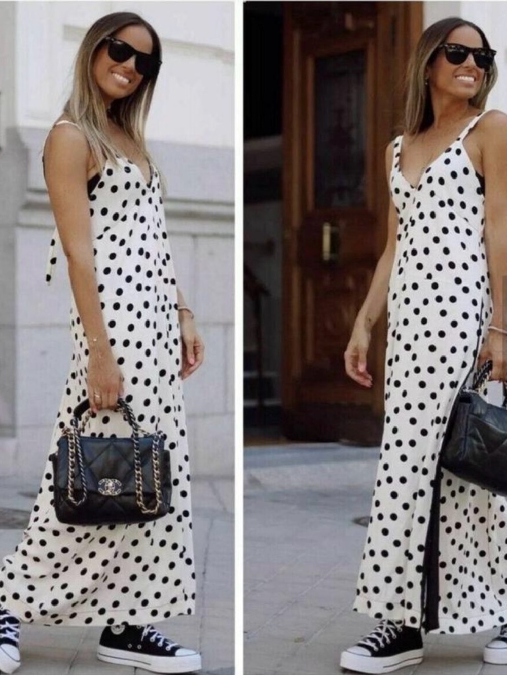 Zara Limited Edition Polka Dot Slip Dress M Midi Blogger Viral - Picture 2 of 14